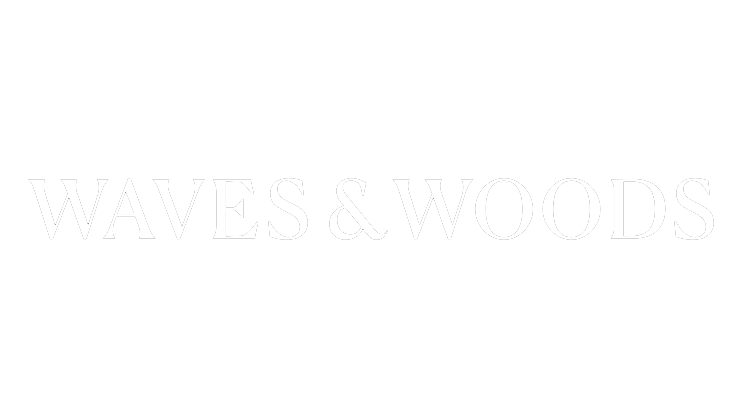 waves and woods magazine logo white
